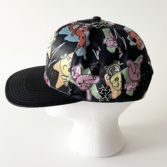 Five Nights at Freddy's Baseball Cap Satin Multi Print Adjustable Black Brim - Picture 2 of 10